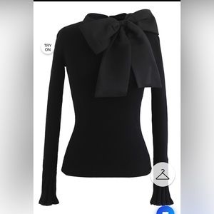 Black bow sweater